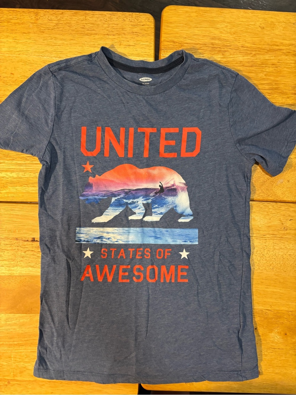 Old Navy Blue Graphic 'United States of Awesome' Kids Tee